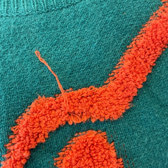 Teal and Orange Teddy Bear Sweater - Picture 4 of 5